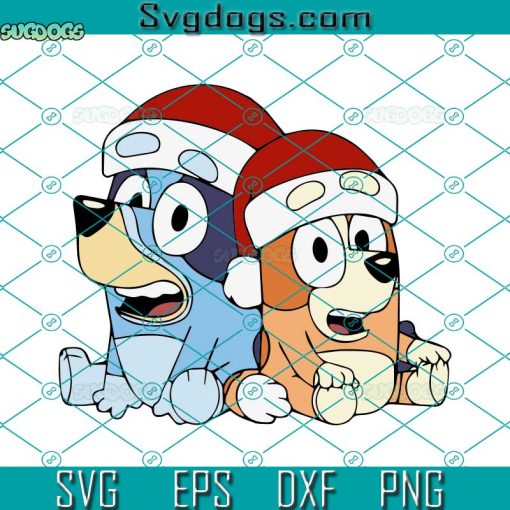 Bluey And Bingo Christmas SVG, Santa Bluey And Bingo SVG, Bingo SVG, Bluey SVG PNG DXF EPS