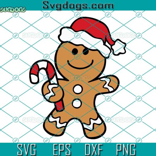 Christmas Gingerbread SVG, Gingerbread Man SVG, Gingerbread Santa Hat SVG PNG DXF EPS