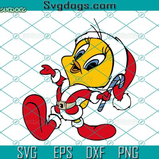Tweety Bird Santa SVG, Looney Tunes Christmas Tweety Bird SVG, Santa Looney Tunes SVG PNG DXF EPS