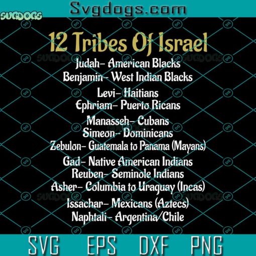 12 Tribes of Israel SVG, Judah American Blacks SVG, Benjamin West Indian Blacks SVG PNG DXF EPS