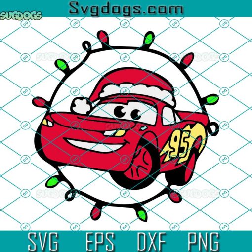 Cars Christmas SVG, Mcqueen SVG, Lightning Mcqueen Christmas SVG PNG DXF EPS