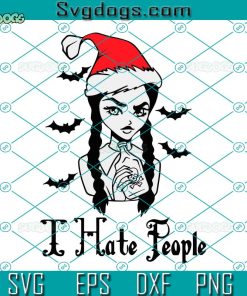 I Hate People Santa SVG, Wednesday Addams Santa Hat SVG, Family Addmas SVG PNG DXF EPS