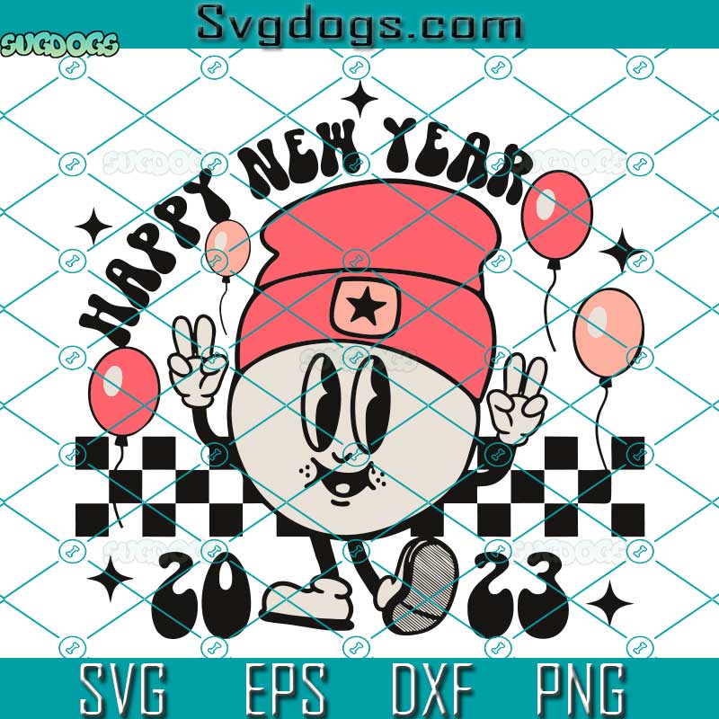 Happy New Year 2023 SVG, Disco Ball SVG, Cute New Years SVG