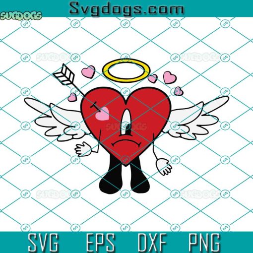 Un San Valentin Sin Ti SVG, Bad Bunny Cupid SVG, Valentines Cupid SVG, Valentines Benito SVG PNG DXF EPS
