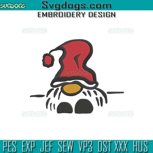 Christmas Gnome Embroidery Design File, Gnome Embroidery Design File