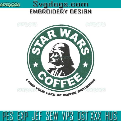Star Wars Coffee Embroidery Design File, Storm Trooper Coffee Embroidery Design File