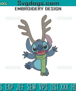 Stitch Reindeer Embroidery Design File, Stitch Christmas Embroidery Design File