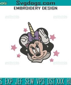 Unicorn Minnie Embroidery Design File, Unicorn Mouse Embroidery Design File