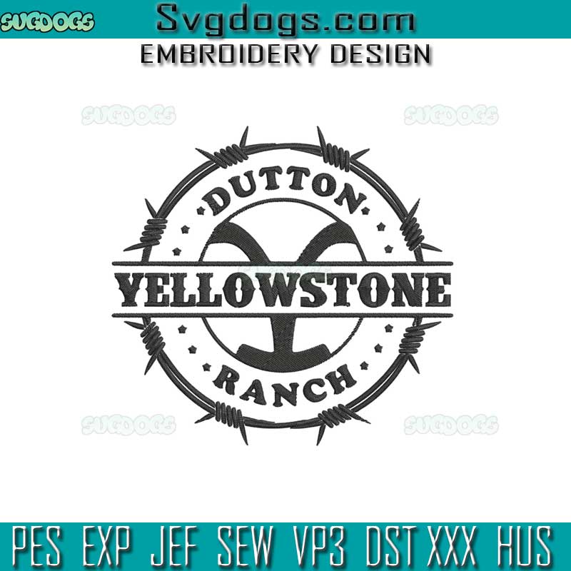 Yellowstone Dutton Ranch Embroidery Design File, Yellowstone Cowboy Embroidery Design File
