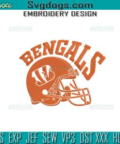 Bengals Helmet Embroidery Design File, Cincinnati Bengals Embroidery Design File