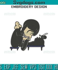 Wednesday Addams Embroidery Design File, Chibi Wednesday Addams Embroidery Design File