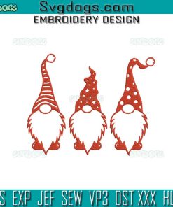 Christmas Gnomes Embroidery Design File, Santa Gnome Embroidery Design File