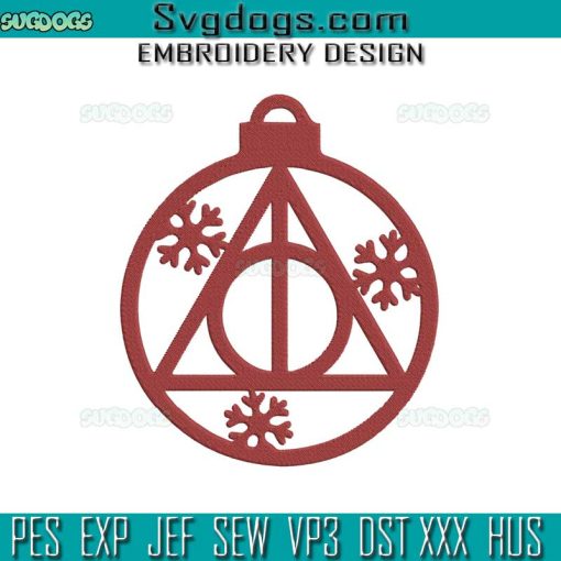 Deathly Hallows Embroidery Design File, Harry Potter Deathly Hallows Christmas Embroidery Design File