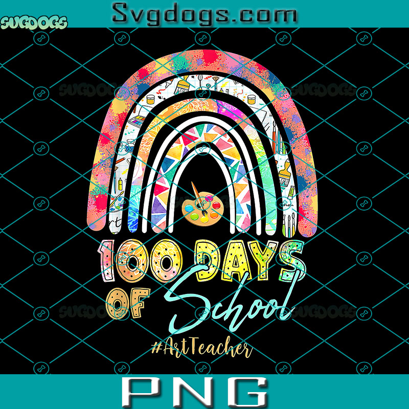100th Day Of School Rainbow PNG, Teacher 100 Days Art Rainbow PNG, School PNG