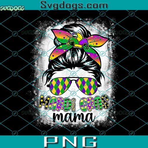 Mardi Gras Mama PNG, Mardi Gras PNG, Messy Bun Hair Glasses New Orleans Carnival Mardi Gras Mama PNG