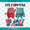 Eye Survived 100 Days PNG, Happy 100 Days Of School Monster PNG, School PNG