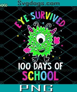 Eye Survived 100 Days Of School PNG, Students PNG, Funny Monster PNG