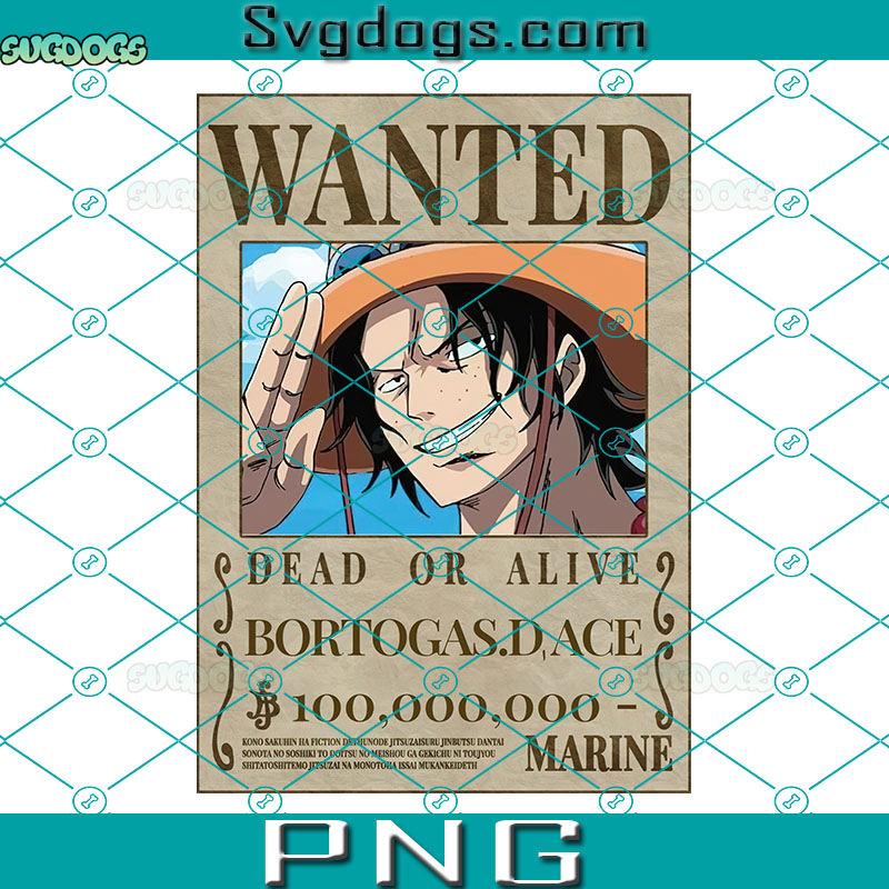 ACE Wanted PNG, Wanted Ace One Piece PNG, One Piece PNG