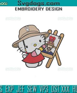 Hello Kitty Valentine Embroidery Design File, Bad Bunny Valentine Embroidery Design File