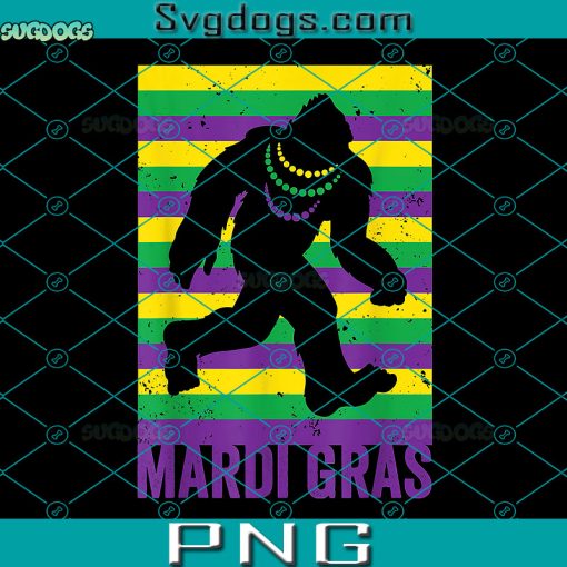 Bigfoot Mardi Gras PNG, Beads Fat Tuesday Festival PNG, Mardi Gras PNG