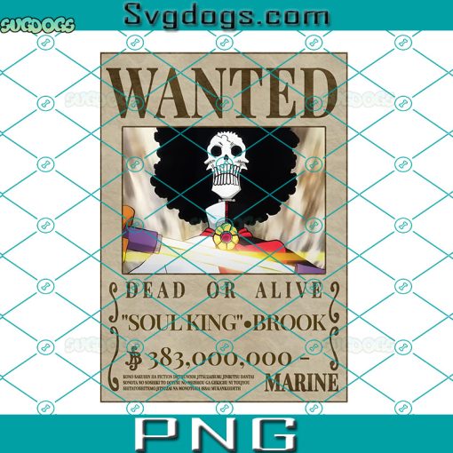 Brook Wanted PNG, One Piece PNG, Wanted One Piece PNG