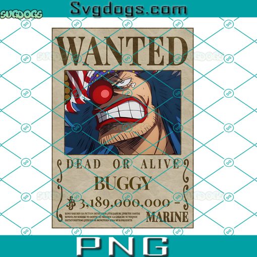 Buggy Wanted PNG, One Piece PNG, Buggy PNG, Wanted One Piece PNG