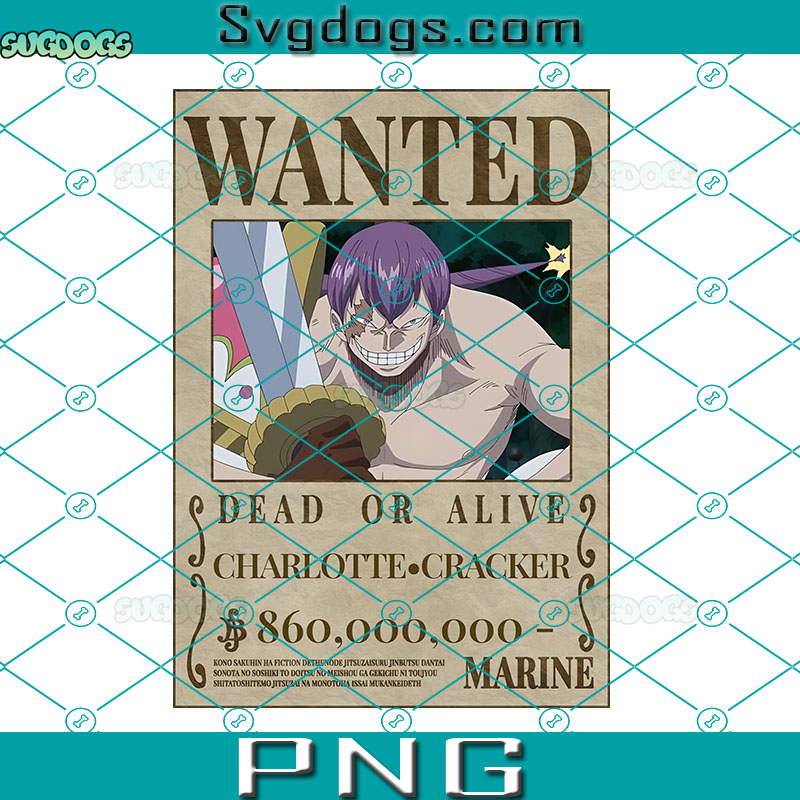 Charlotte Cracker Wanted PNG, Cracker PNG, One Piece PNG