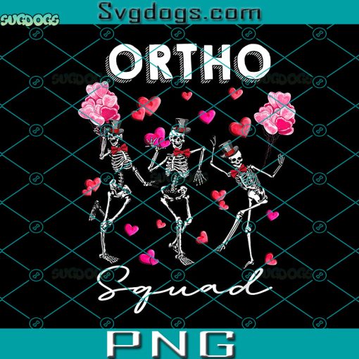 Dancing Skeleton Ortho Squad PNG, Orthopedic Valentine’s Day PNG, Skeleton Valentine PNG
