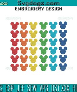 Mickey Mouse Rainbow Embroidery Design File, Disney Embroidery Design File