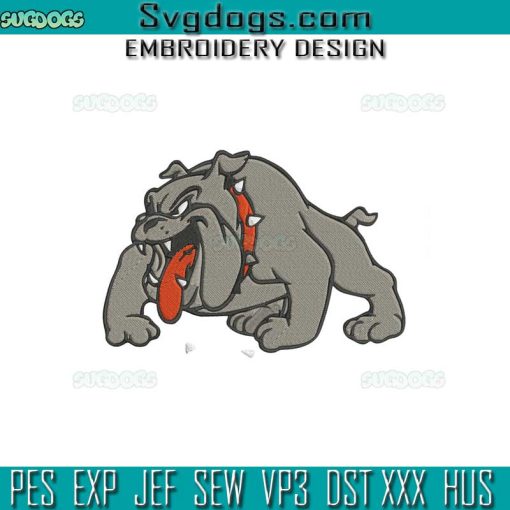 English Bulldog Embroidery Design File, Georgia Bulldogs Embroidery Design File