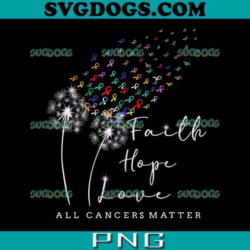 Faith Hope Love All Cancers Matter PNG, All Ribbon World Cancer Awareness Day PNG, All Cancer Matters PNG