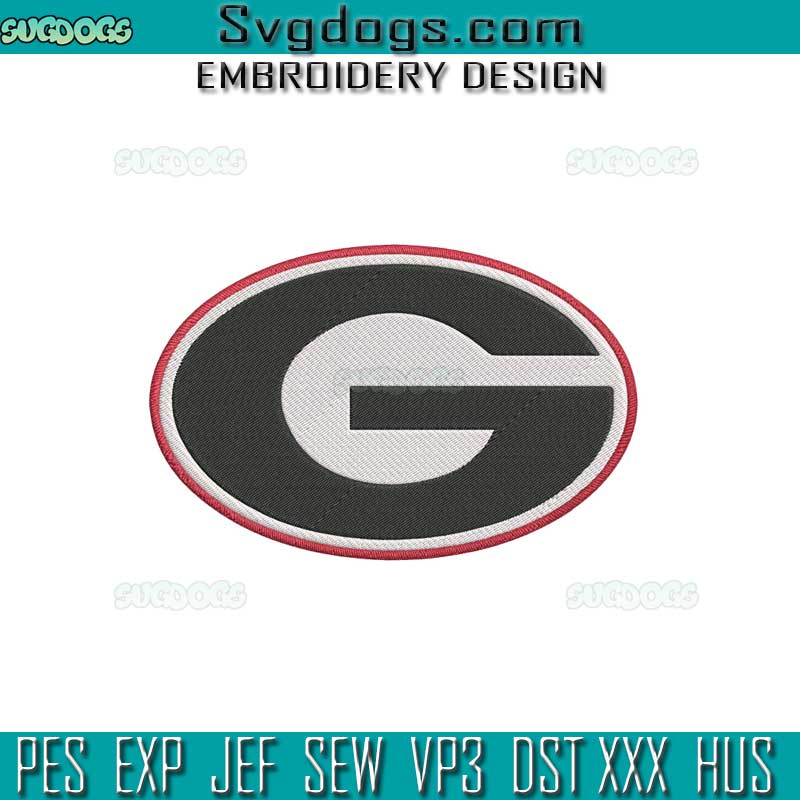 Georgia Embroidery Design File, Georgia Bulldogs Logo Embroidery Design File