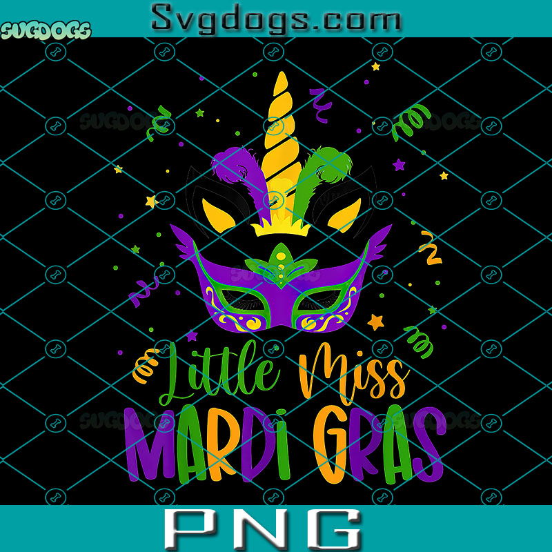 Little Miss Mardi Gras PNG, Unicorn Face PNG, Mardi Gras PNG