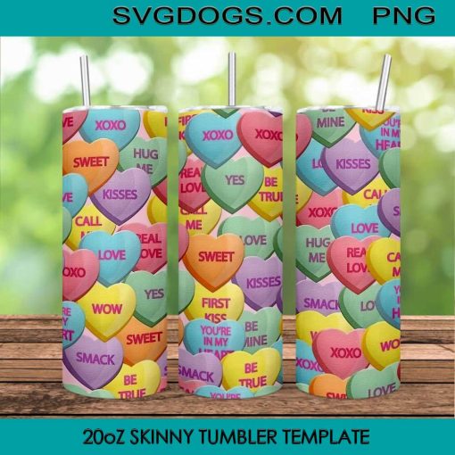 Valentine Day 20oz Skinny Tumbler Template PNG, Xoxo Love Tumbler Template PNG File Digital Download