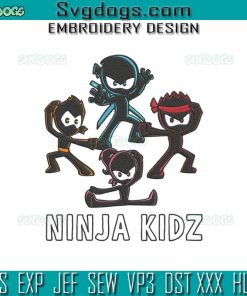 Ninja Kidz Embroidery Design File, Kids Boy Ninja For TV Kidz Embroidery Design File