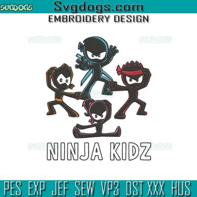 Ninja Kidz Embroidery Design File, Kids Boy Ninja For TV Kidz ...