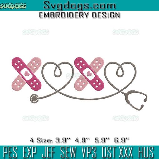 Xoxo Embroidery Design File, Nurse Valentines Day Embroidery Design File, Happy Valentines Day Embroidery Design File Svg