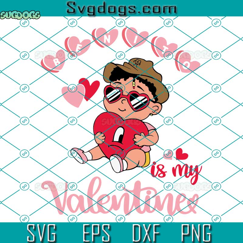Baby Benito Is My Valentine SVG, Bad Bunny Valentines SVG, El Conejo Malo Sad Heart SVG PNG DXF EPS