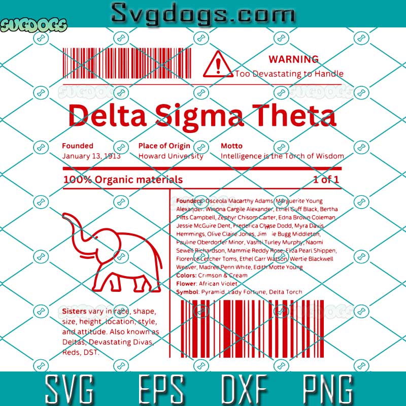 Delta Sigma Theta SVG, Delta Sigma Theta Red Crimson SVG, DTS 1913 Greek Sorority SVG PNG EPS DXF