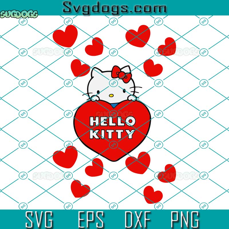 Hello Kitty Valentine SVG, Love Hello Kitty SVG, Love SVG PNG DXF EPS