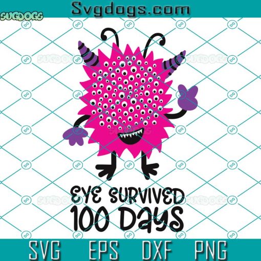 EYE SURVIVED 100 DAYS OF SCHOOL SVG PNG EPS DXF
