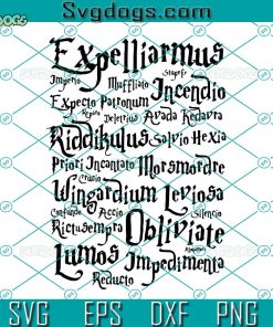 Harry Potter Magic Spell Words Art SVG, Magical Spell Words SVG, Magic School SVG, Expecto Patronum SVG PNG DXF EPS