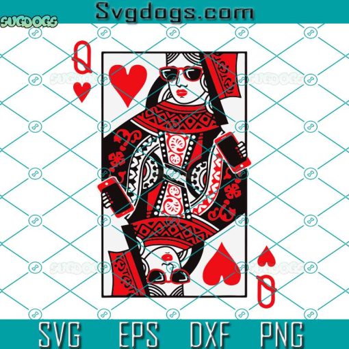 Queen Of Hearts SVG, Playing Cards SVG, Crown SVG PNG EPS DXF