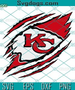 Kansas City Chiefs SVG, Ripped Kansas City Chiefs Logo SVG, Kansas SVG PNG EPS DXF