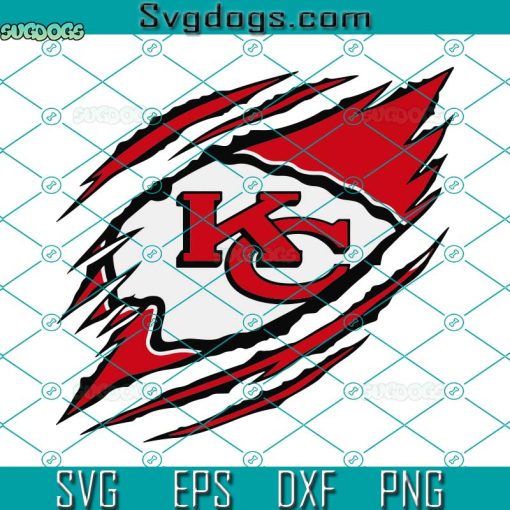 Kansas City Chiefs SVG, Ripped Kansas City Chiefs Logo SVG, Kansas SVG PNG EPS DXF