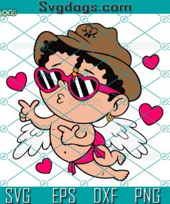 Baby Benito Holding Sad Heart SVG, Baby Cupid SVG, Baby Benito Valentine SVG PNG DXF EPS