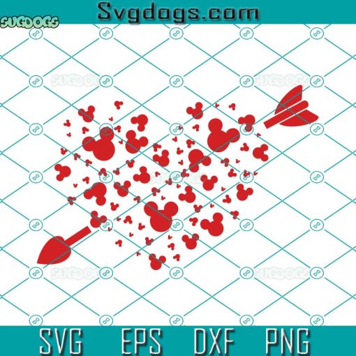 Mickey Valentines Day SVG, Mouse Heart SVG, Happy Valentines Day SVG, Mouse Valentines Day SVG PNG DXF EPS