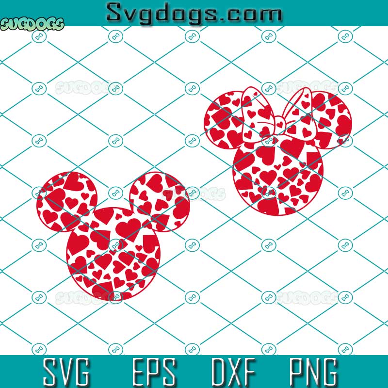 Mouse Valentine Day SVG, Valentine Day SVG, Heart SVG, Mouse Icon Red Heart SVG PNG DXF EPS