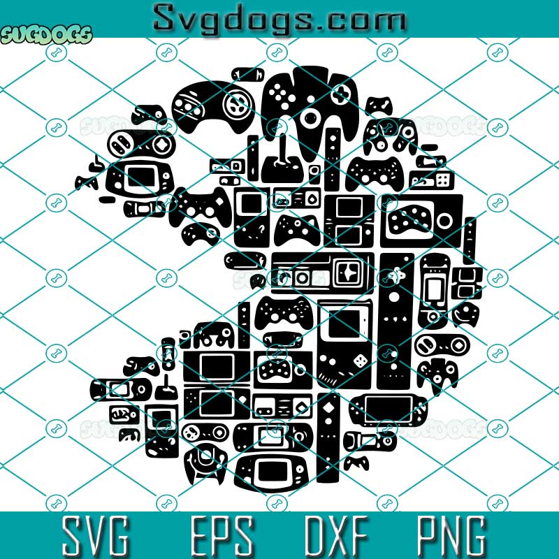 Pacman Game SVG, Controller SVG, Game SVG PNG DXF EPS