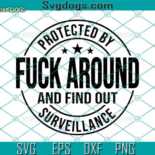 Protected By Fuck Around And Find Out Surveillance SVG, Punisher Skull SVG, 2nd Amendment SVG PNG DXF EPS